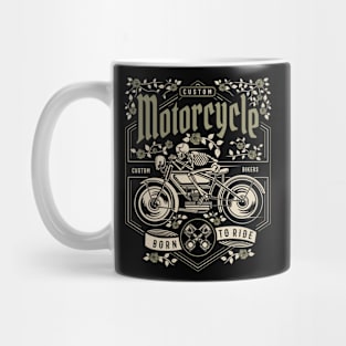 Skull Motorcycle, Vintage Retro Classic Mug